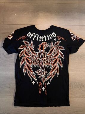 Vtg Y2k Mens Affliction Georges St-pierre Mma Ufc - Extra Large